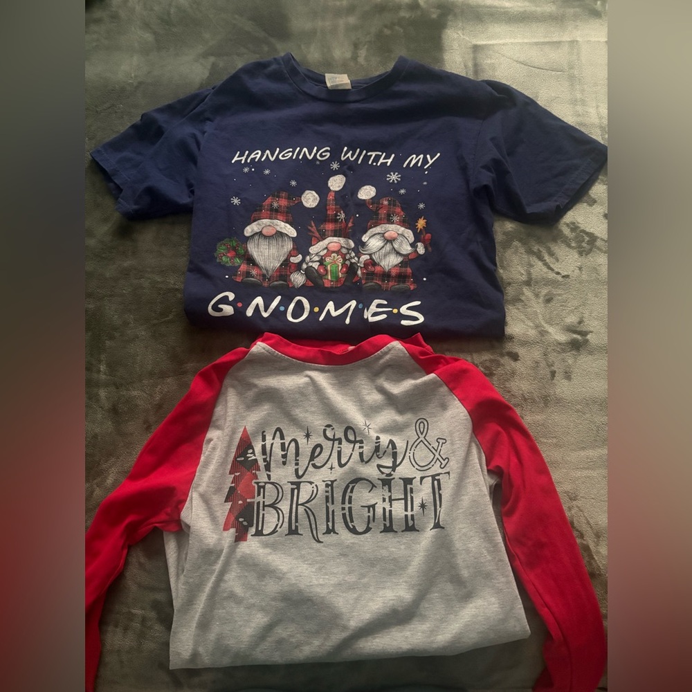Christmas Gnome and Merry & Bright T-Shirts
